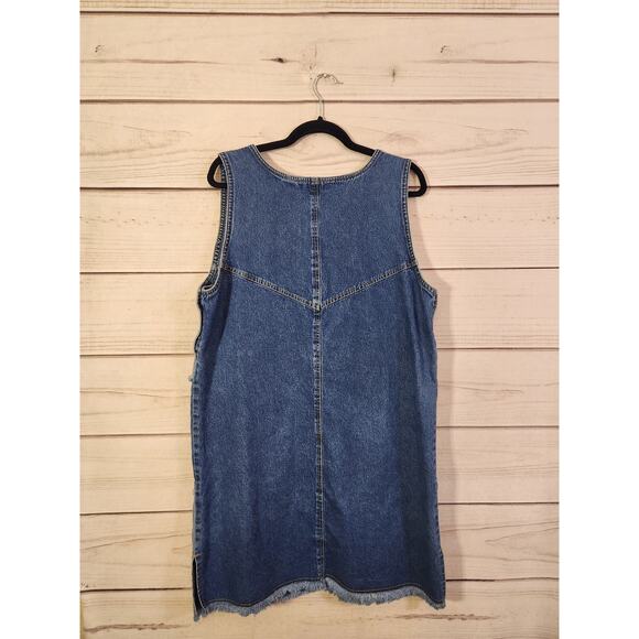 Kyoto Kasuals Women's Blue Colorblock Denim Sleeveless Mini Dress‎ Size Large - Picture 2 of 5